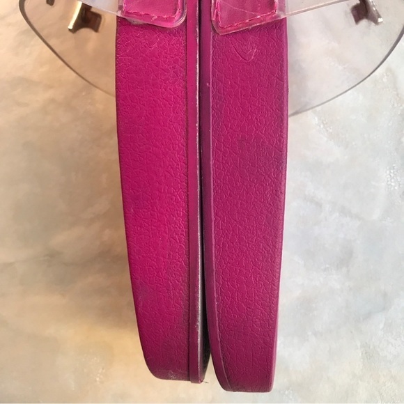 True religion fuschia pink and clear strap slides size 8 - Picture 6 of 11